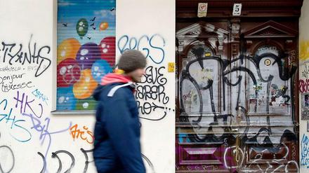 Graffiti sind auf porösem Untergrund nur schwer zu entfernen.