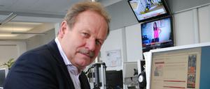 Frank Bsirske beim Chat im Tagesspiegel-Newsroom.
