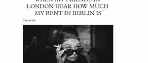 So wie Holly Golightly in "Frühstück bei Tiffany" reagieren die Freunde der Blog-Autorin, wenn sie von den Mietpreisen in der Stadt hören. 