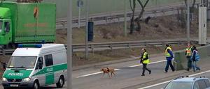 Unterwegs auf der Autobahn: Der Spürhund der Polizei.