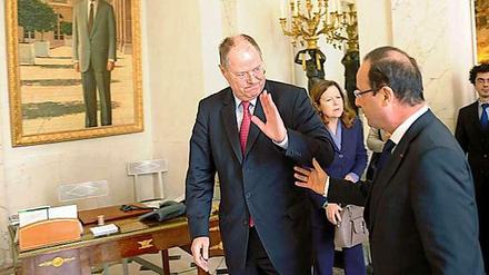 Sie haben es momentan beide nicht leicht: SPD-Kanzlerkandidat Peer Steinbrück (links) und Frankreichs Staatspräsident François Hollande.