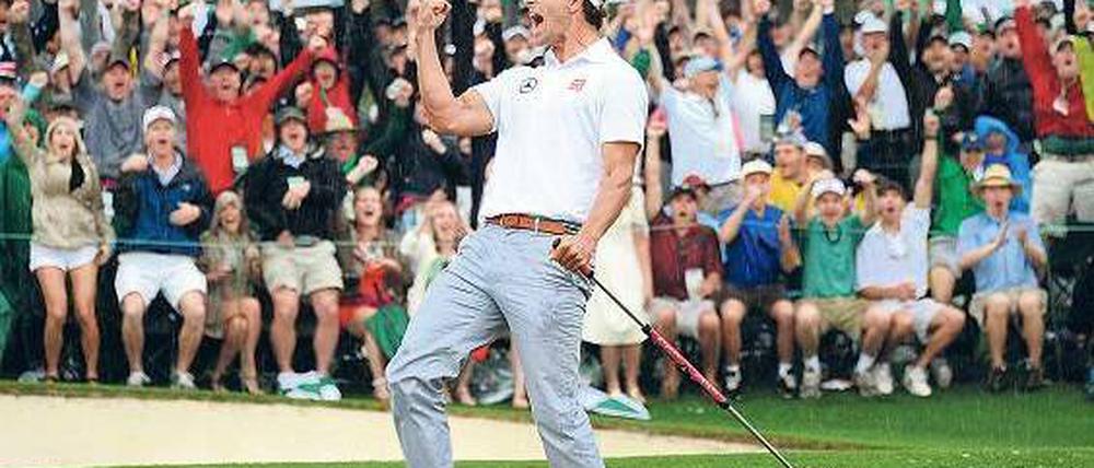 Endlich ganz oben. 2012 ging Adam Scott bei den British Open am Ende unter. Diesmal behielt er die Nerven. Foto: AFP