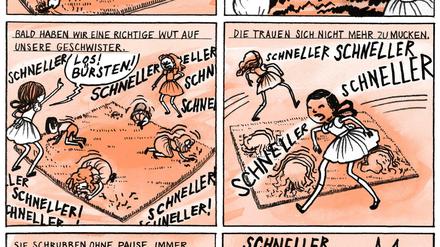 Früh übt sich: Die Goebbels-Kinder spielen "Spontane Aktion" - eine Szene aus Ulli Lusts "Flughunde"-Adaption.