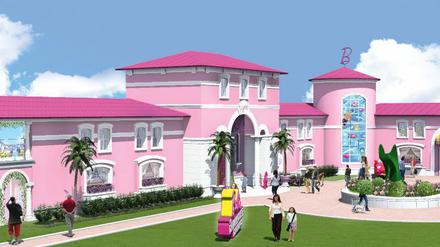 Immer größer wurde das knallpinke Traumhaus von Barbie am Berliner Alexa in den vergangenen Wochen. Am Donnerstag wird es offiziell eröffnet.