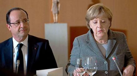 Freundliche Gleichgültigkeit zwischen Merkel und Hollande.