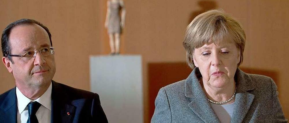 Freundliche Gleichgültigkeit zwischen Merkel und Hollande.