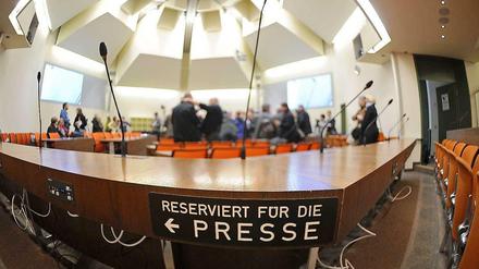 Der Sitzungssaal des Oberlandesgerichts München.