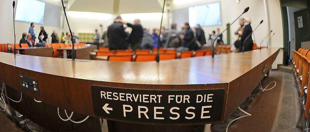 Der Sitzungssaal des Oberlandesgerichts München.