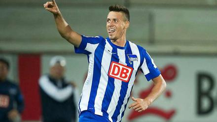 Jubeln als Teilzeitjob: Sandro Wagner muss sich bei Hertha wieder hinten anstellen.