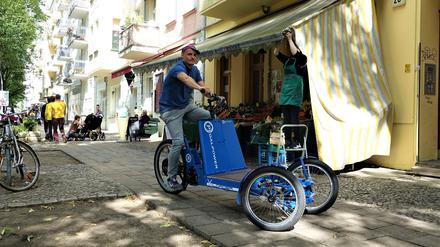Der Prototyp für ein autonom fahrendes Lastenrad. 