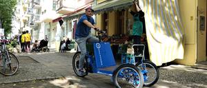 Der Prototyp für ein autonom fahrendes Lastenrad. 