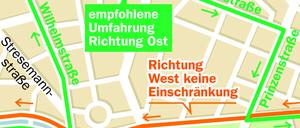 Sperrung Blücherplatz inklusive Waterlooufer vom 16. Mai (10 Uhr) bis 21. Mai (5 Uhr)