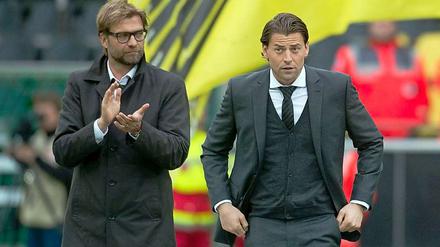 Applaus, der schwerr fällt. Klopp (li.) und Weidenfeller in Dortmund.
