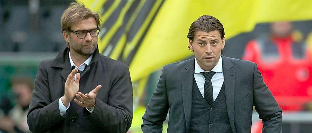 Applaus, der schwerr fällt. Klopp (li.) und Weidenfeller in Dortmund.
