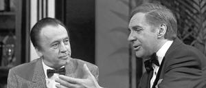 Eddi Arent (links) mit Harald Juhnke in der ARD-Prominentenshow "Willkommen im Club".