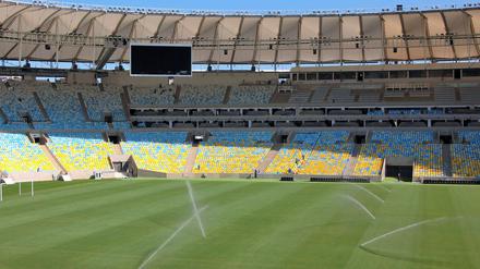 Welt aus Plastik: Blick ins umgebaute Maracana-Stadion. 