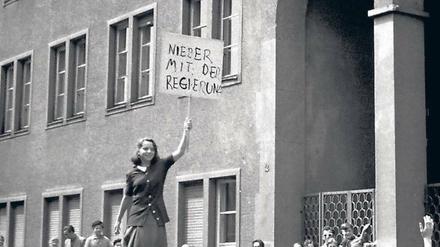 Leipzig, 17. Juni 1953, Beethovenstraße: Aufstand des Volkes in der DDR. Foto: RBB