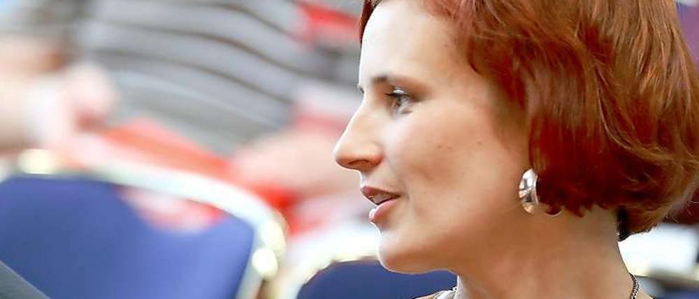 Linken-Chefin Katja Kipping beim Parteitag in Dresden