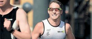 Jenson Button beim Trithlon-Lauf