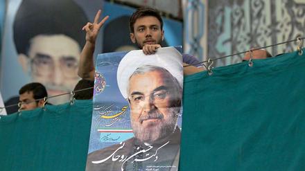 Rohani-Anhänger in Iran.