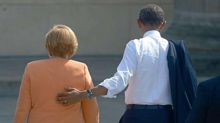 Neuland für die Kanzlerin? Obama wirkt souveräner. 