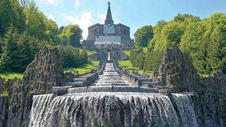 Die Wasserspiele im Bergpark Wilhelmshöhe.