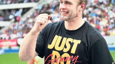 Sie haben es getan. Bei der Team-EM in Gateshead stellten die Deutschen sechs Sieger, Diskuswurf-Olympiasieger Robert Harting war natürlich auch darunter. Foto: dpa