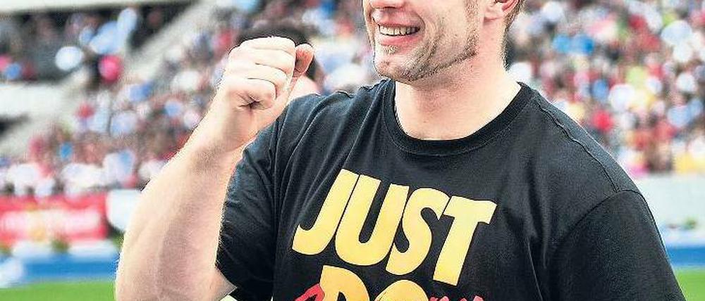Sie haben es getan. Bei der Team-EM in Gateshead stellten die Deutschen sechs Sieger, Diskuswurf-Olympiasieger Robert Harting war natürlich auch darunter. Foto: dpa