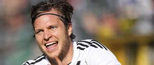 Jubeln mit Union. Martin Dausch (hier noch im Trikot des VfR Aalen) will mit Union in die Bundesliga aufsteigen.