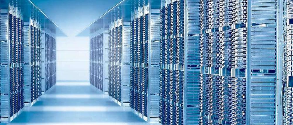 Digitale Wirtschaft in Berlin: Ein Serverraum im Rechenzentrum von Strato.