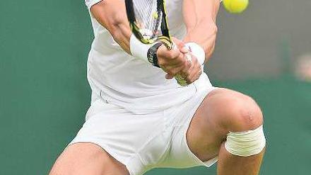 Kurzbesuch in Wimbledon. Nadal beim Aus in Runde eins gegen Steve Darcis. Foto: AFP
