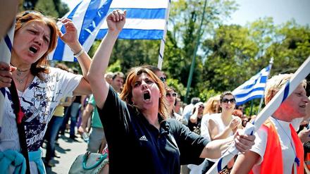 Protest gegen die Sparpolitik in Athen. 