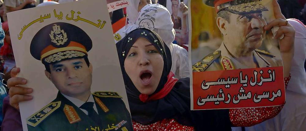 Anhänger des Armeechefs Abdel Fattah al-Sissi. 