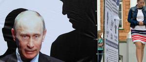 "Putin hat Angst vor Nawalny", heißt es auf diesem Plakat in Moskau.