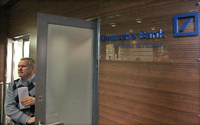 Ein Büro der Deutschen Bank in Moskau, das durchsucht wurde, nachdem sich die Bank geweigert hatte Unterlagen an die Behörden auszuliefern.