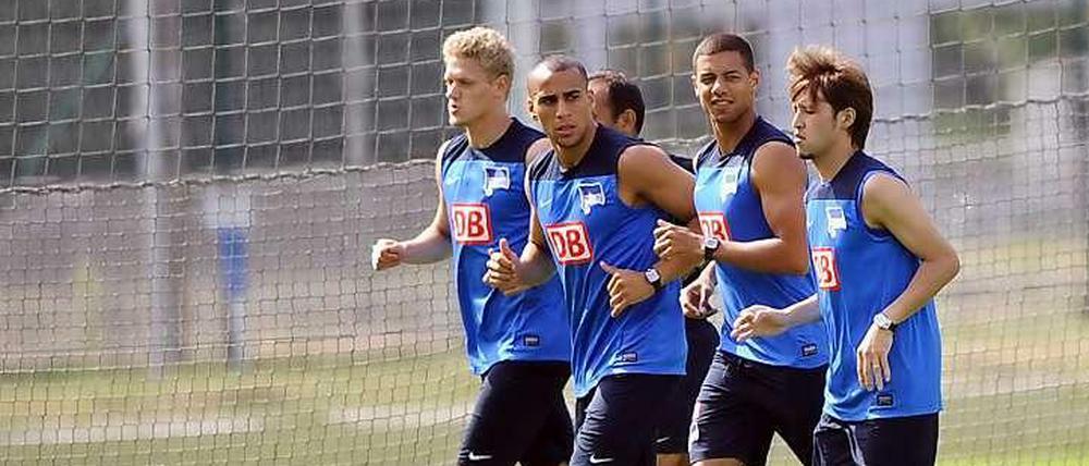 Gute Laune im Training: Hertha BSC bereitet sich auf die neue Saison vor. 