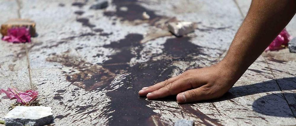 Blut eines Demonstranten in Kairo.