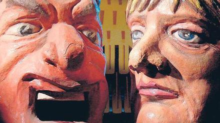 Kandidat und Kanzlerin.