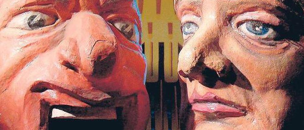 Kandidat und Kanzlerin.