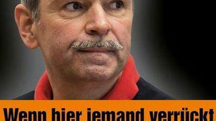 Unfreiwilliger Werbeträger. Gustl Mollath auf einem Werbebild des Autovermieters Sixt. 