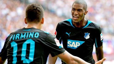 Die Doppelpacker: Roberto Firmino (l.) und Anthony Modeste erzielten beim 5:1-Sieg gegen den HSV je zwei Tore.