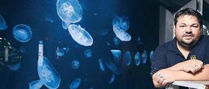 Daniel Strozynski pflegt Quallen