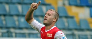 In Jubelstimmung. Für Unions Adam Nemec läuft es derzeit richtig gut.