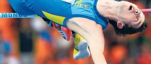 Ganz oben angekommen. Bogdan Bondarenko bei seinem WM-Sieg. Foto: AFP