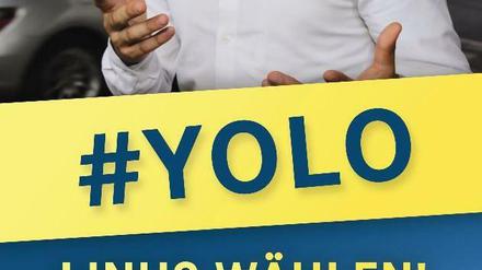 Weit vorn. Linus Vollmar macht Wahlkampf mit dem neuem Trendwort. 