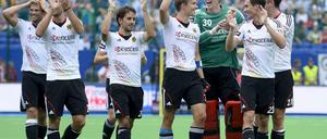Die deutschen Hockey-Herren nach dem Sieg.