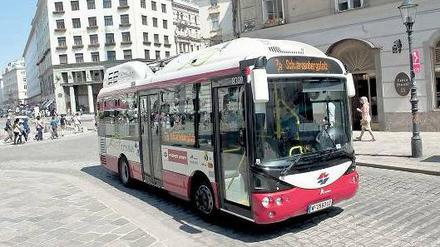 Ohne Auspuff. Auf zwei Innenstadtlinien fahren in Wien Midi-Busse mit elektrischem Antrieb.