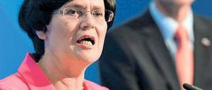 Gibt sich kämpferisch, trotz allerVorwürfe: Ministerpräsidentin Lieberknecht. Foto: dpa