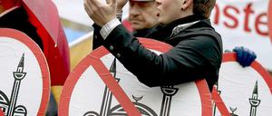 Stimmungsmache gegen Moscheen. Protestaktion der rechtsradikalen Organisation "Pro Köln" im November 2009