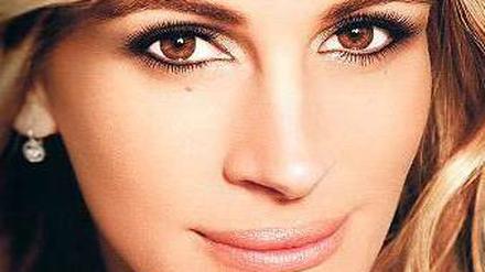 Julia Roberts geschminkt auf einem Werbeplakat.